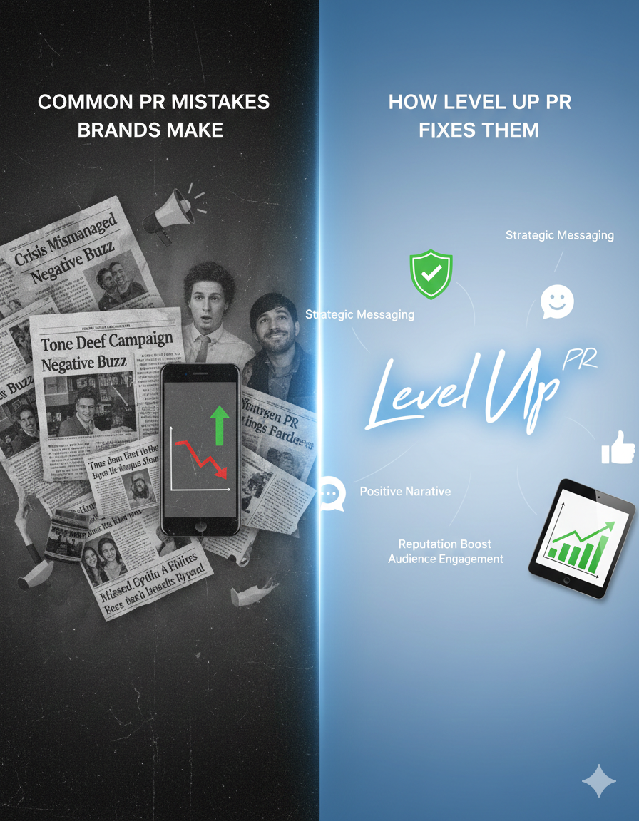 Common PR Mistakes Brands Make and How Level Up PR Fixes Them
