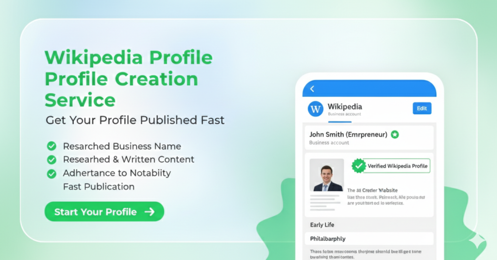 wikipedia profile creation​